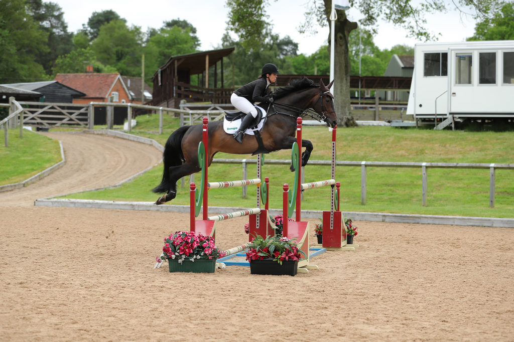 Sam Backstrom and Connie jumping newcomers