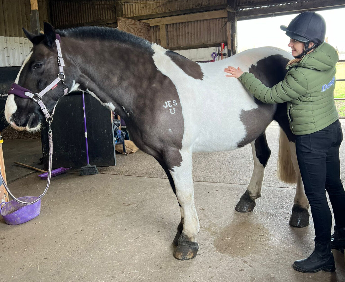 Katie Reeve body condition scoring a horse